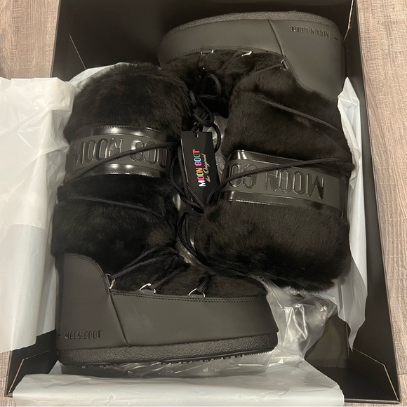 Moon Boot tall Icon black faux fur boots - Picture 6 of 14